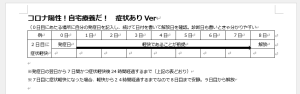 コロナ陽性。自宅療養期間表（症状ありだが軽快Ver）