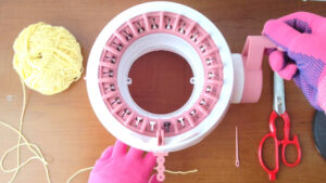 輪編み機について。使い方、初心者、sentro,QJH. 22針,48針