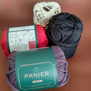 PANIERパニエ 綿100％ 使用棒針6-8号 使用かぎ針7/0-8/0号 約25ｇ玉巻（糸長約23m)