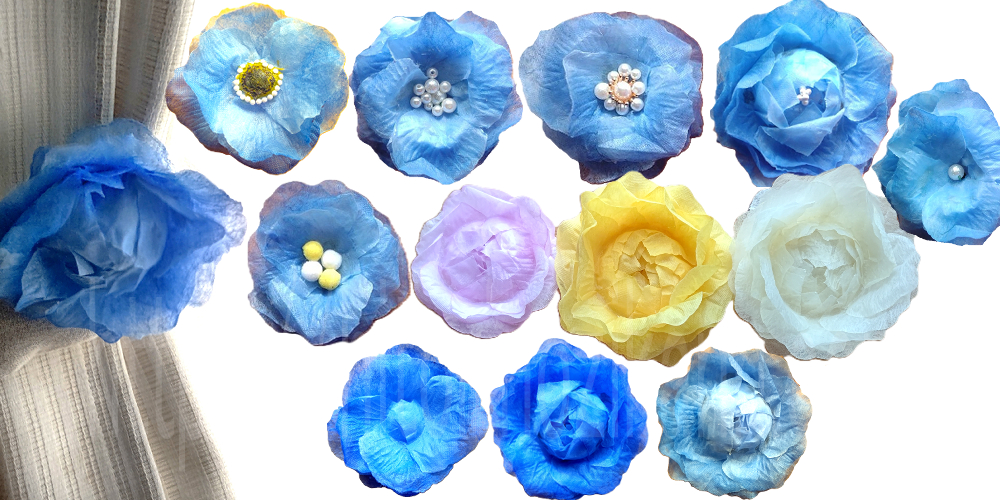 造花を手作り！１００均素材を使って好みのお花。ウェディングで使われるフラワーペタルを使用すれば柔らかく華やかなお花に。作ったもの一覧