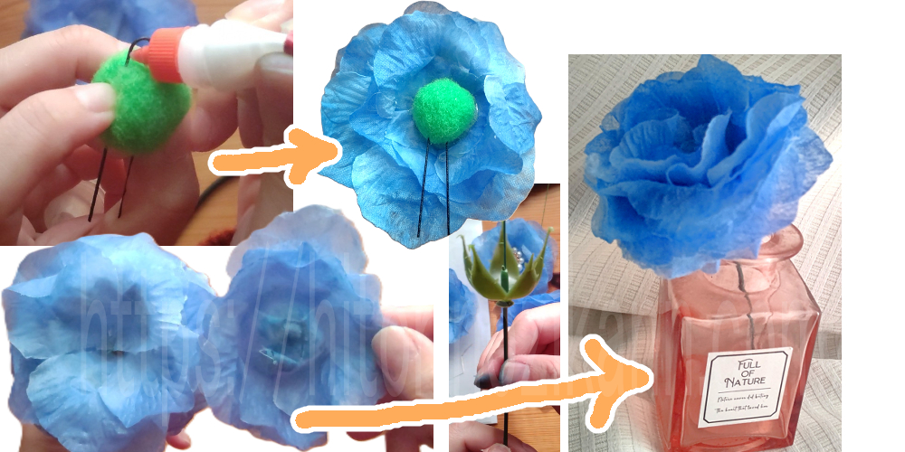 造花を手作り！１００均素材を使って好みのお花。ウェディングで使われるフラワーペタルを使用すれば柔らかく華やかなお花に。組み合わせ活用