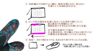 48針編み機とかぎ針でルームソックスを作ってみる