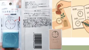 １００均セリアの文房具。時計作成スタンプ