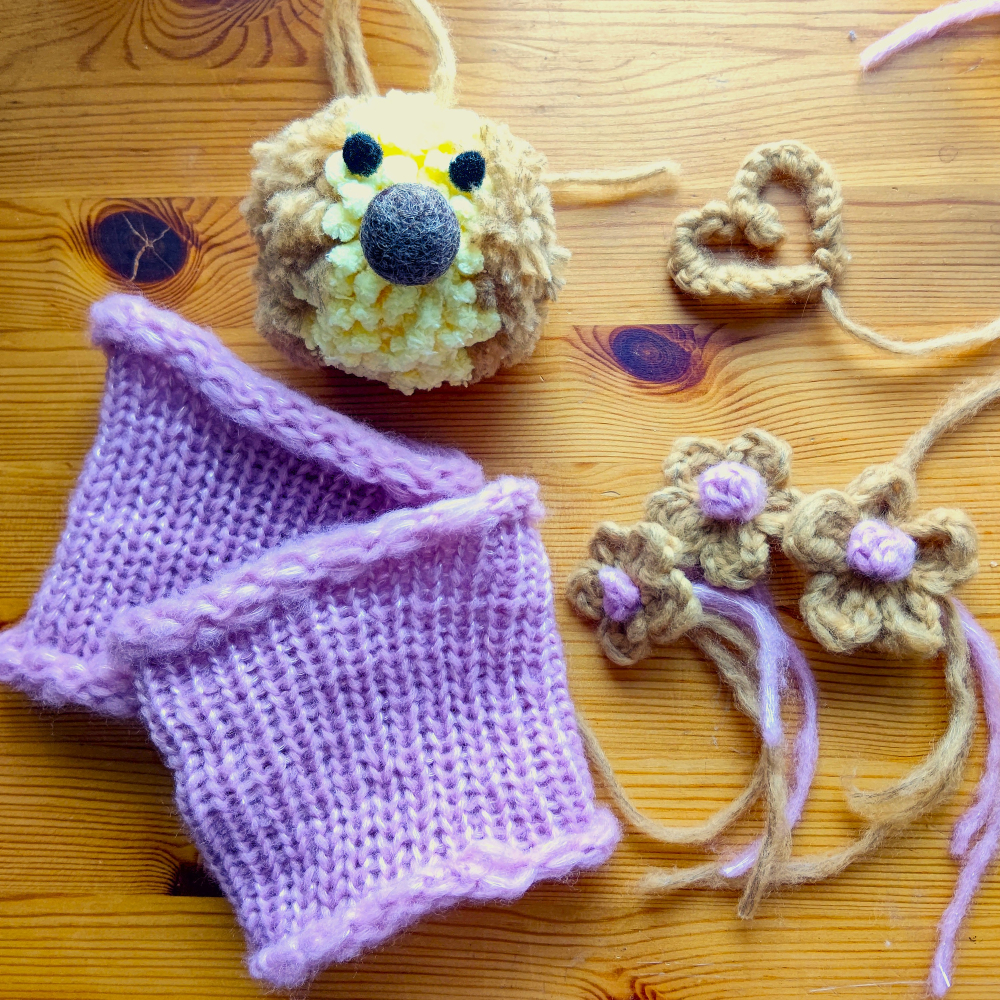 100均ダイソー毛糸テンダーフォグで作ったもの