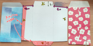 ポチ袋が作れるテンプレート付き折り紙,作り方ガイド