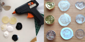 グルースティックを溶かしてシーリングスタンプを押す！そのままレジン液をいれるモールド代わりにも