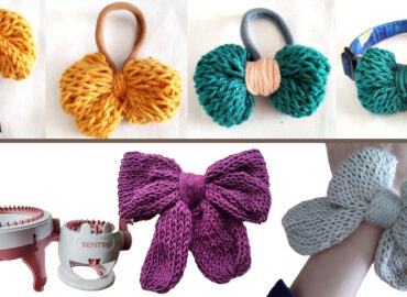 輪編み機で作る簡単リボン２通りを紹介。作り方、動画画像あり