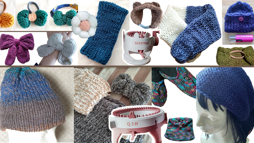 編み機で作れるもの２２針48針こんなものが作れます