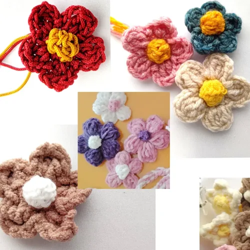 かぎ針で作る簡単お花｜使う毛糸で雰囲気が変わる